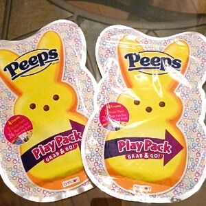 2 Peeps play packs crayons stickers coloring book Easter basket filler. NEW